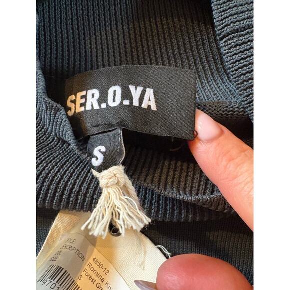 NWT Seroya Romina knit long sweater top forest green size small - Picture 11 of 12